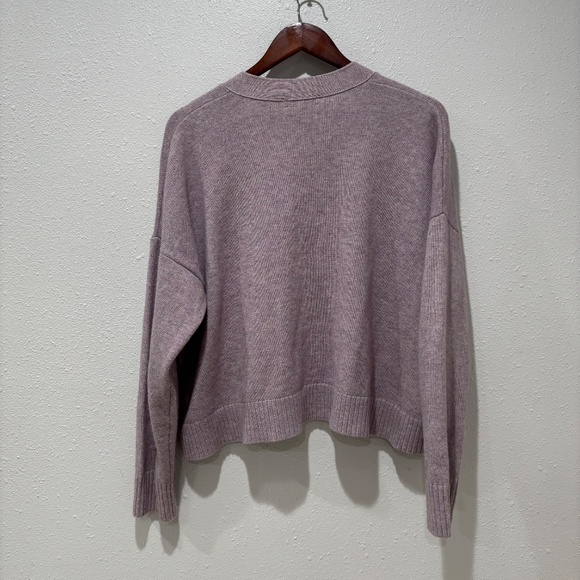 Madewell Upton Cardigan Cropped Wool Blend Lavender Sweater - Picture 5 of 8